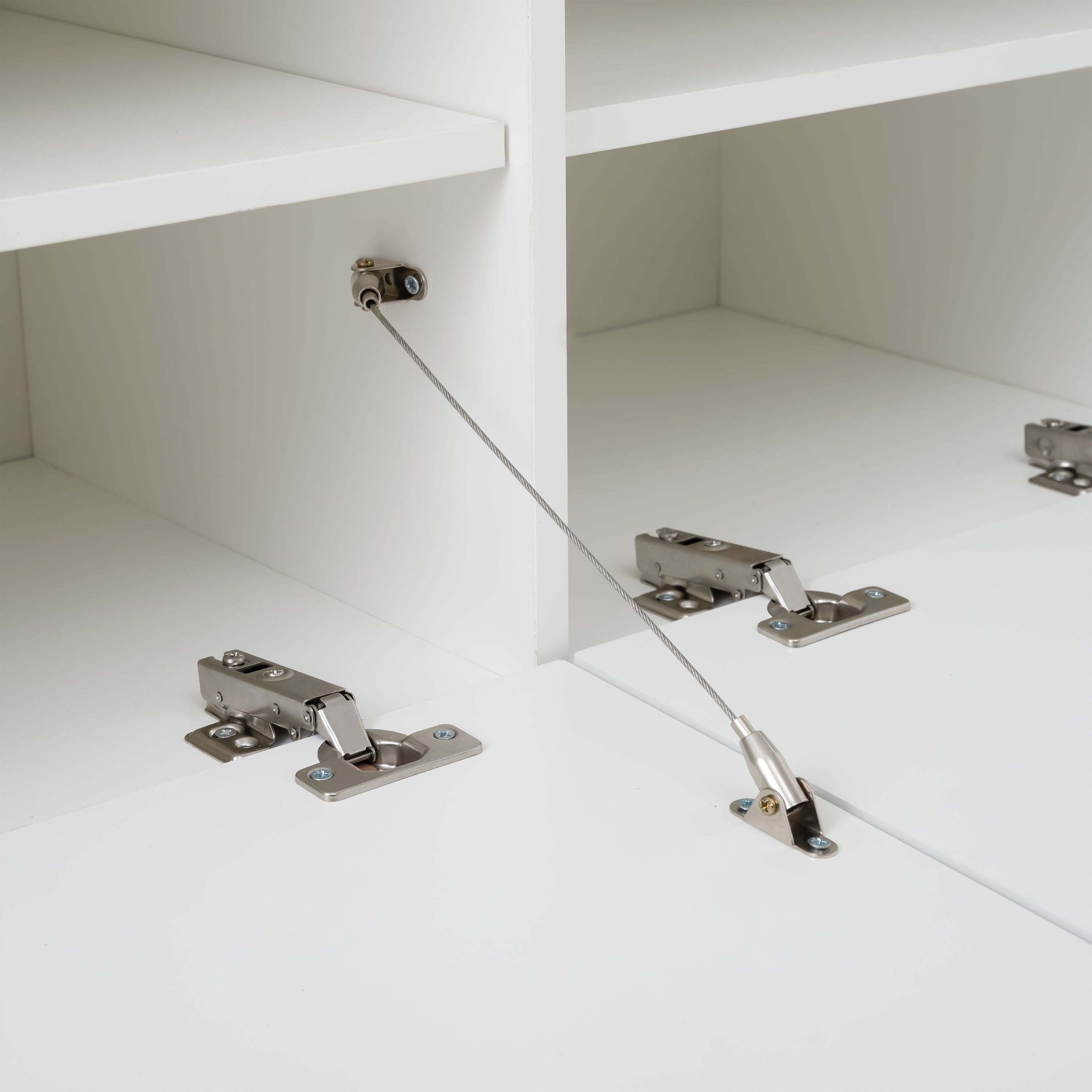 Two meters three cabinets and three storage clothes rack,Warm white