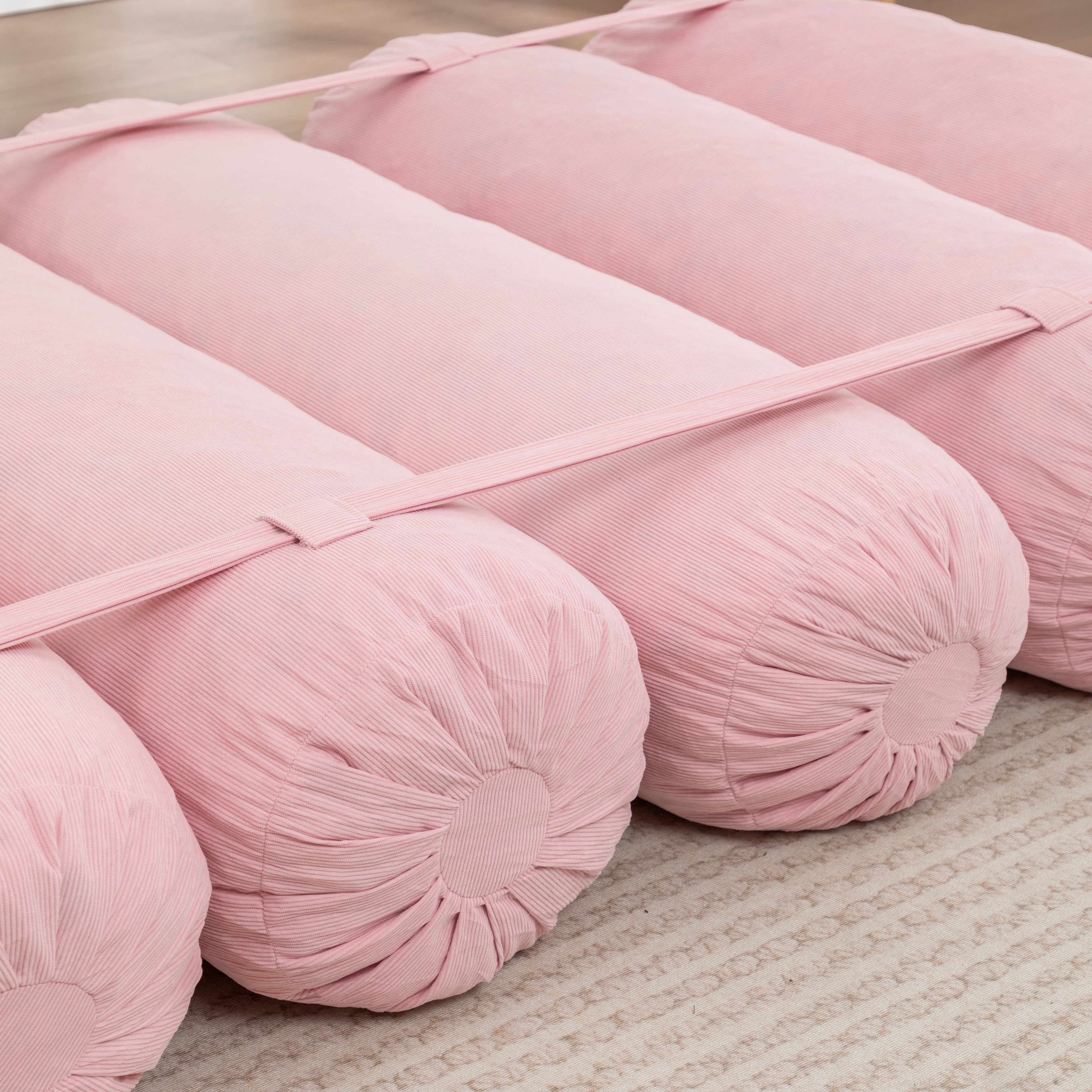 Adjustable Floor Sofa, Corduroy Lazy Sofa with Adjustable Straps for Versatile Configurations, Multi-Person Leisure Chair, Suitable for Living Room, Bedroom and More