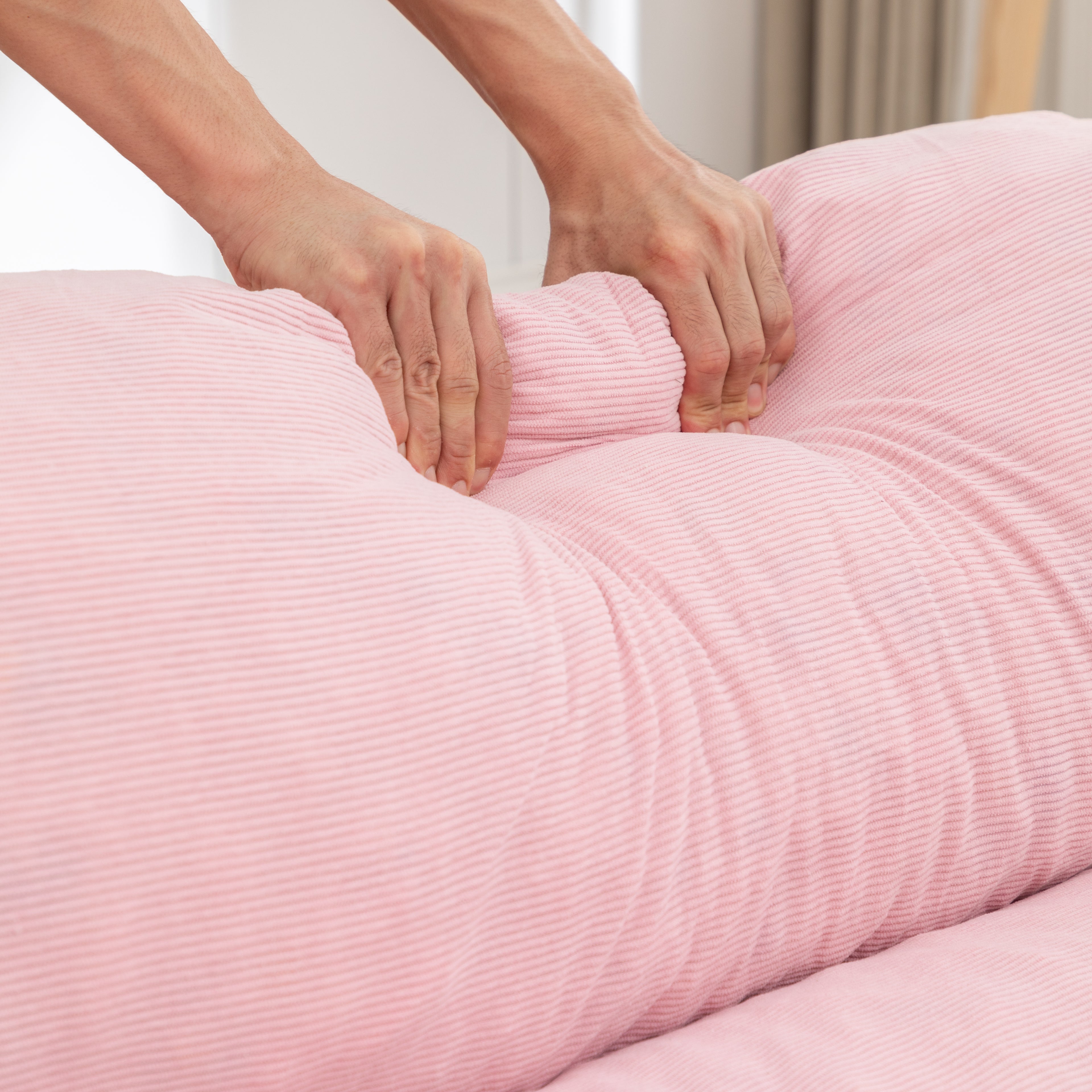 Adjustable Floor Sofa, Corduroy Lazy Sofa with Adjustable Straps for Versatile Configurations, Multi-Person Leisure Chair, Suitable for Living Room, Bedroom and More